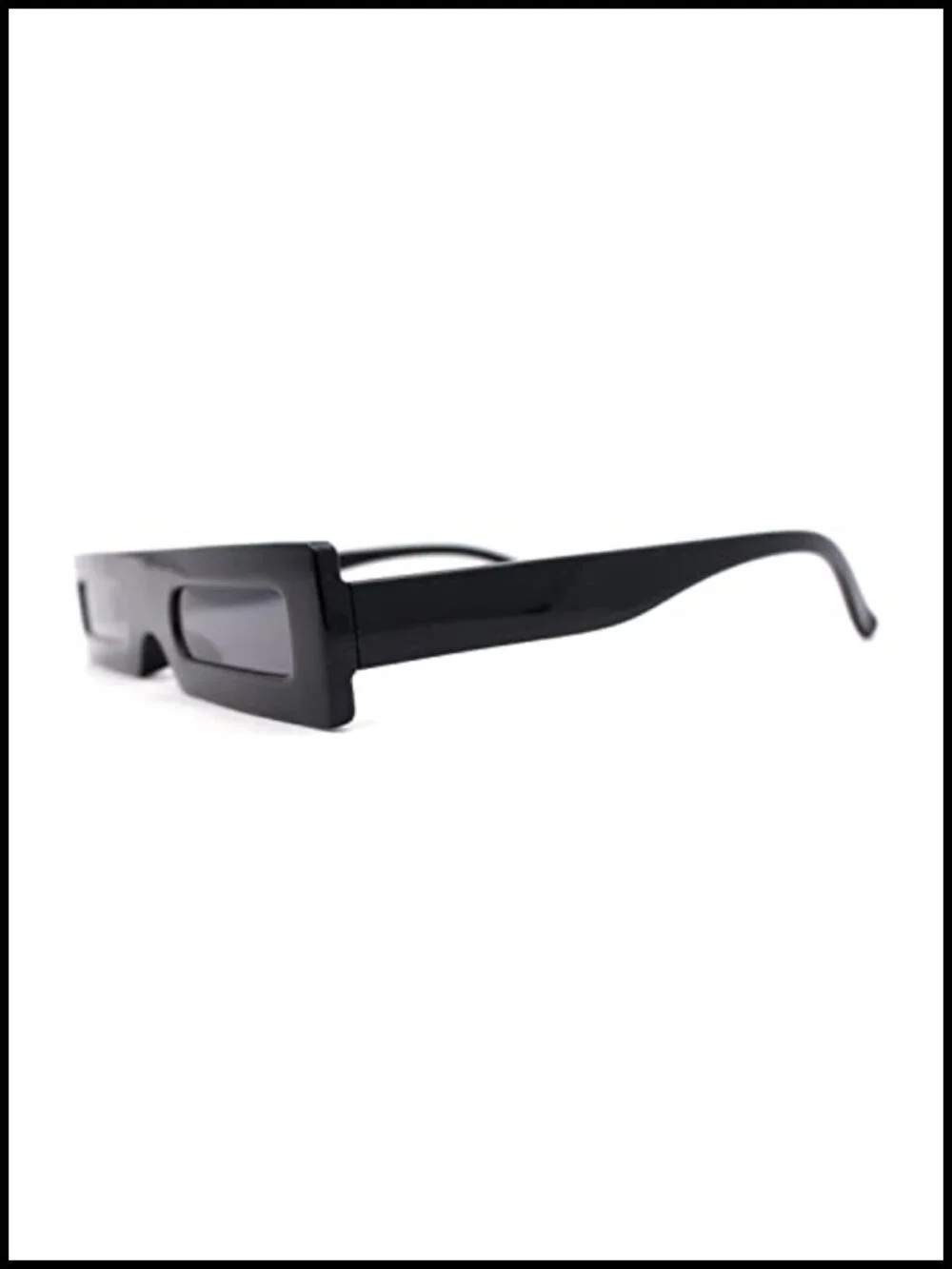 80s Robotic Futurism Rectangular Sunglasses UV400 Plastic Lens